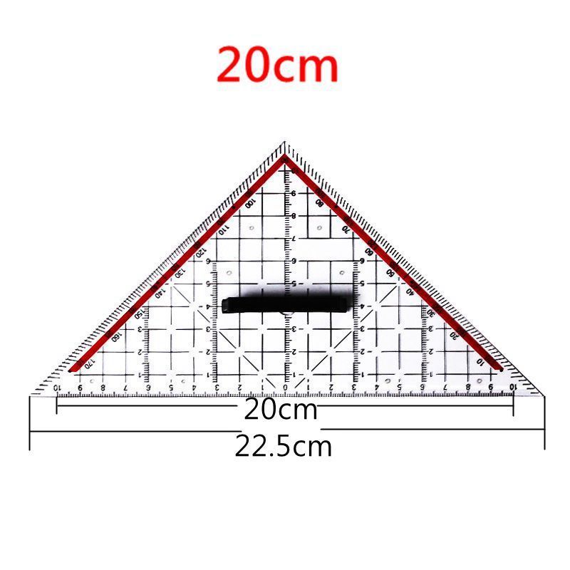 20cm/30cm -tegnings trekant linjal vinkelmåler måle linjal med håndtak multi-funksjon tegning linjal skrivesaker: 20cm