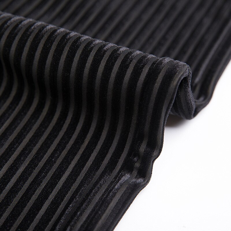 Fløjl stof klud smukke silkeagtig stribe stof til fløjl kjole tøj luksus blød fløjl 50cm*150cm hjem tekstil gardin: 4 sorte