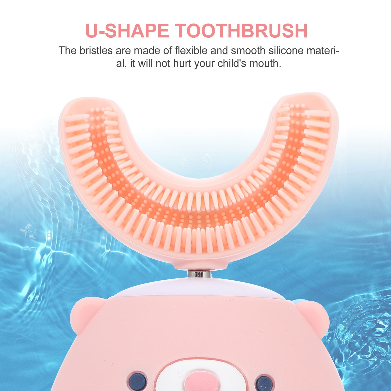 1pc u-forma crianças escovas de dentes elétrica prática dos desenhos animados crianças escovas de dentes