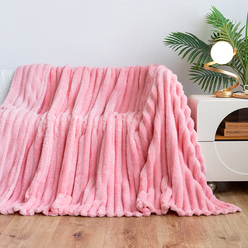 Multifunctional Nap Blanket Flannel Sofa Cover Blanket Winter Plus Velvet Thickened: 100*120cm / Pink