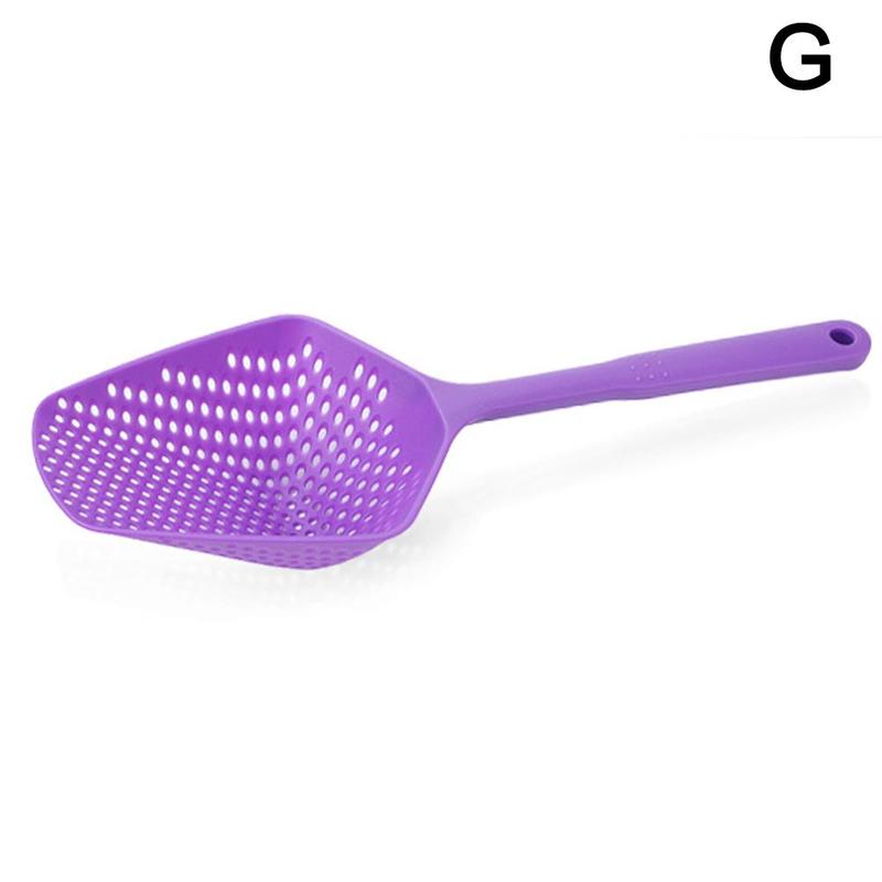 Home Tools 1Pc Kitchen Large Scoop Colander Pasta Heat Resistant Strainer Plastic Ice Cream Scoop: Black