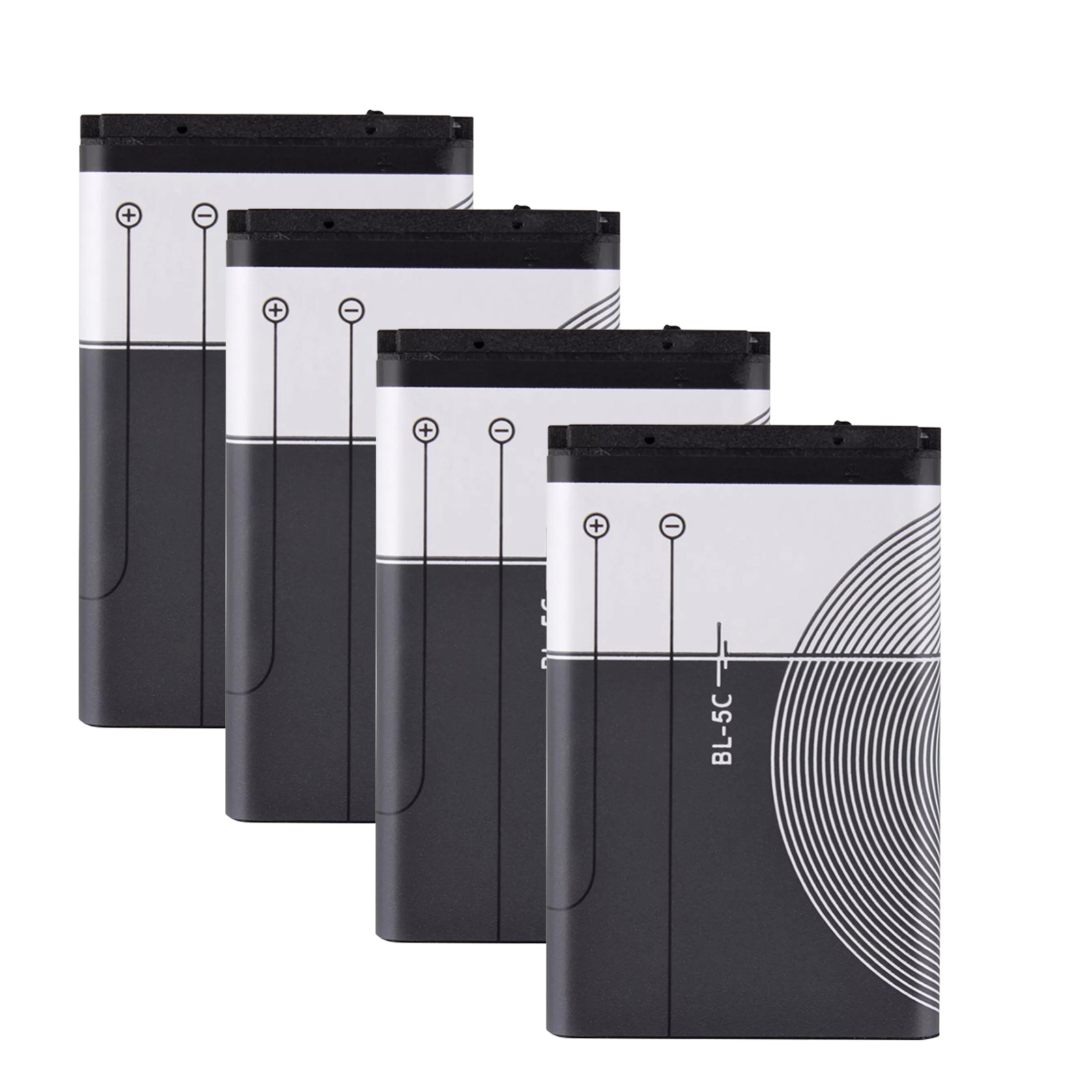 1020mAh BL-5C BL 5C BL5C Lithium Polymer Phone Battery For Nokia 1100 1110 1200 1208 1280 2600 2700 3100 3110 5130 6230 1600: WHITE