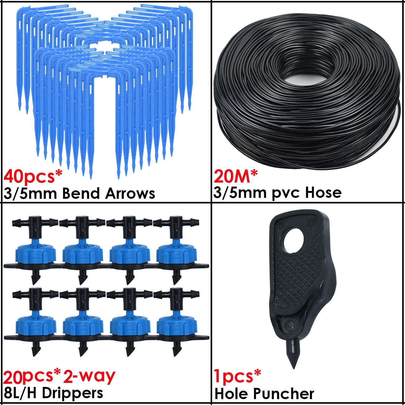 KESLA-sistema de riego por goteo para bonsái, accesorio de 3/5mm, Flecha de goteo, transmisor de 2 vías para jardín, juego de 10/20 unidades: Verde claro