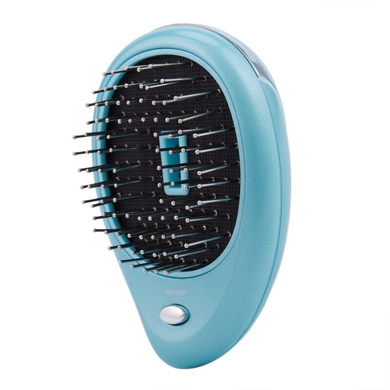 Cepillo alisador de pelo eléctrico portátil cepillo iónico peine de iones negativos masaje antiestático Mini peine de pelo recto: Green