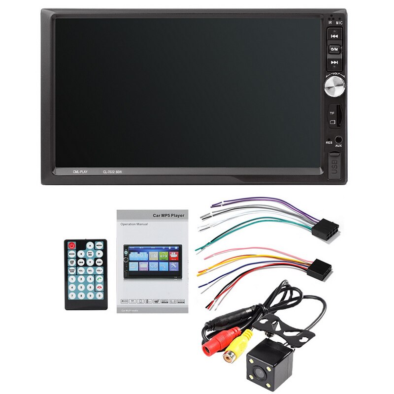 Polar Lander-Radio FM con pantalla táctil de 7 "para coche, reproductor multimedia de Audio MP5, vídeo, Bluetooth, 2DIN, 1024x600, 7022B