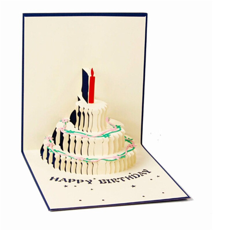 Birthday 3D Cake Card Theme Handmade Birthday Greetings Cards 3D Popup Cards Birthday Card