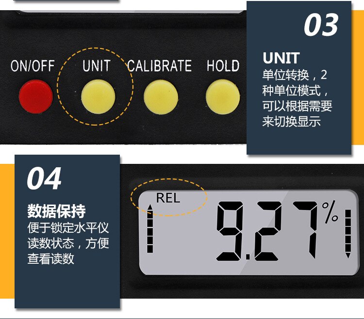 Digital Protractor Inclinometer Level Box Waterproof Angle Finder Measure Bevel Box Goniometer Magnet 90 degrees Gauge Ruler