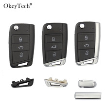 Okeytech 3 Knoppen Afstandsbediening Autosleutel Shell Case Cover Fob Voor Volkswagen Passat Golf 7 MK7 Skoda Seat Leon Voor skoda Octavia