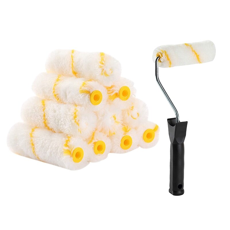 Kit De Peinture 10 Pièces : Rouleaux 4 Pouces, Pinceau, Plateaux - Bricolage