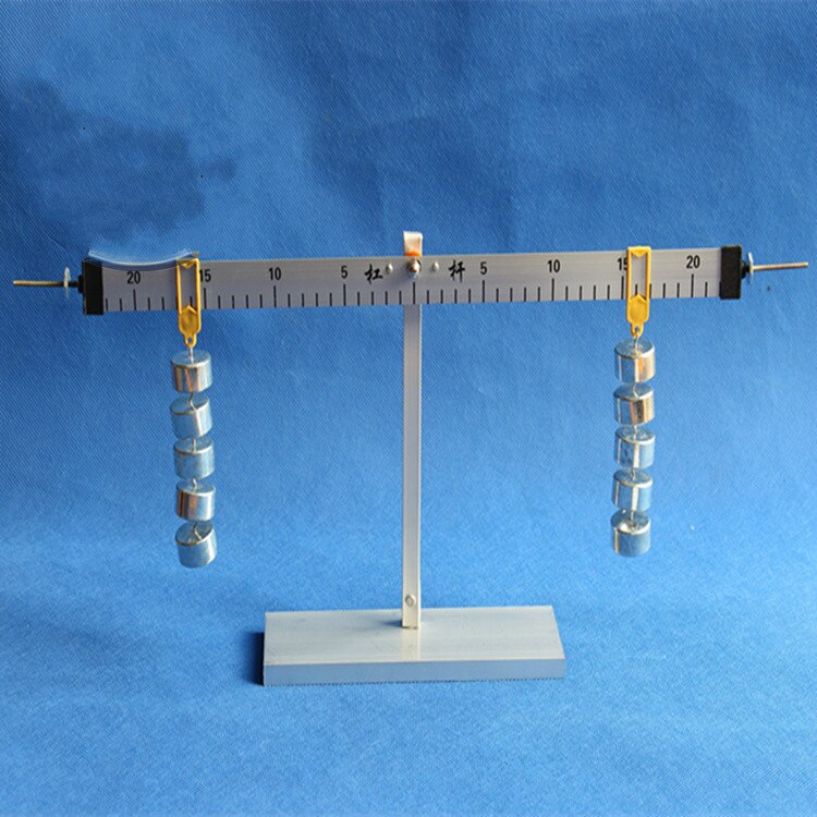 Báscula de palanca de aleación de aluminio, balanza de palanca científica primaria y soporte con 50g x 10 Uds. De peso, juego de experimentos para mecánica física