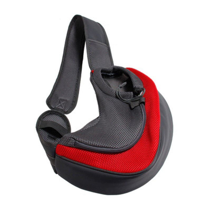 Bandolera de malla para perro y gato, bolso de hombro transpirable, cómodo, para cachorros y gatitos, Oxford: Rojo / L