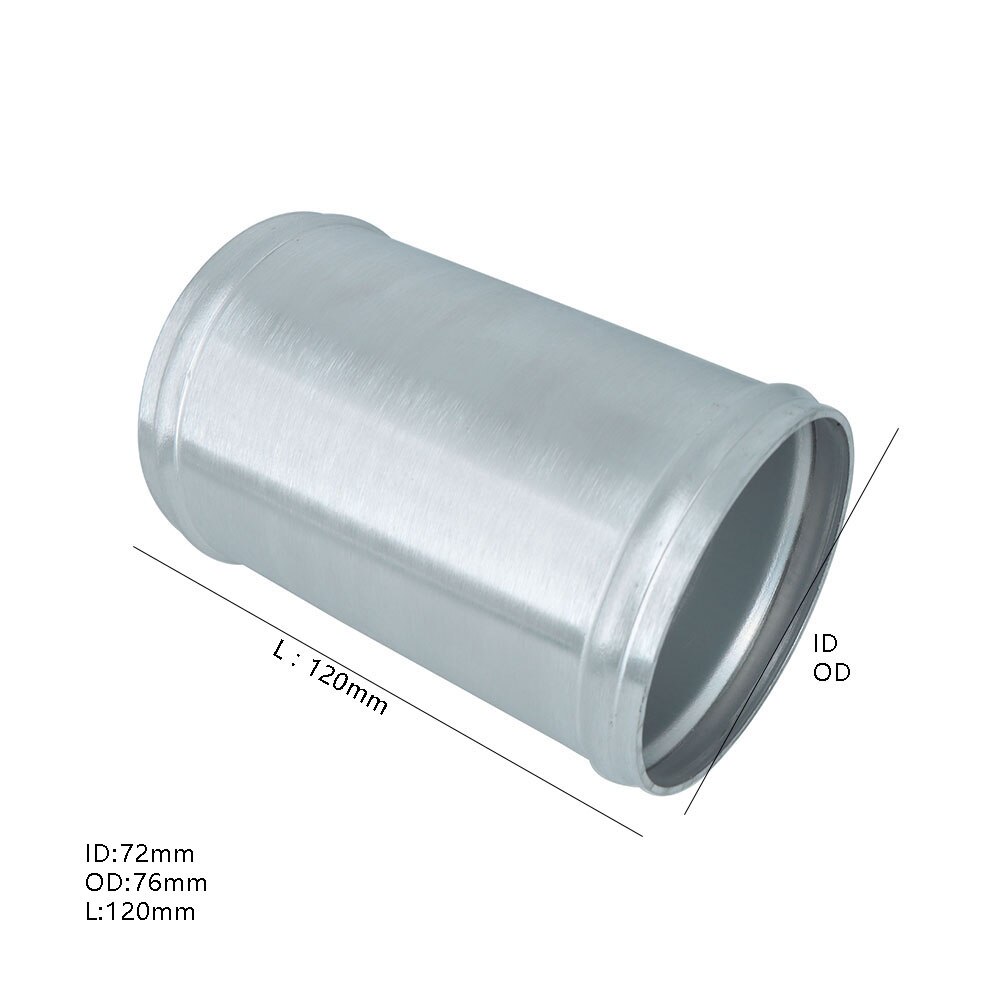Air Intake Aluminum Tube 51/57/63/70/76mm L:120MM for Connecting Cold Air Intake Hose DIY Tube for Engine Air Flow Tuning: OD-76MM (3.0INCH)