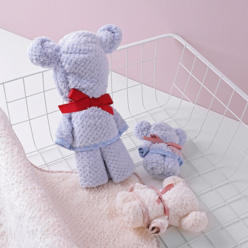 Baby Bath Towel Bear Cake Shape Quick-Dry Face Towel Solid Washcloth Wedding Animal Square Hooded Bath robe