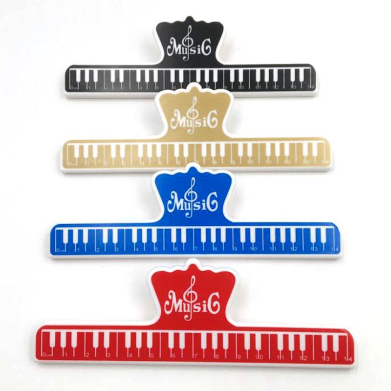 4 Pcs Music Book Note Paper Ruler Sheet Music Spring Clip Holder For Piano Guitar Violin Viola Cello Performance
