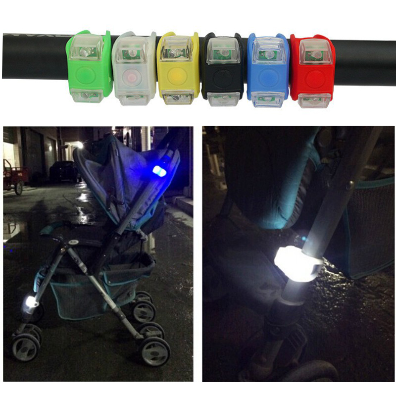 2Pcs Kinderwagen Nachtlampje Waterdichte Siliconen Voorzichtigheid Lamp Outdoor Beveiliging Veiligheid Alert Led Flash Herinneren Let Lamp