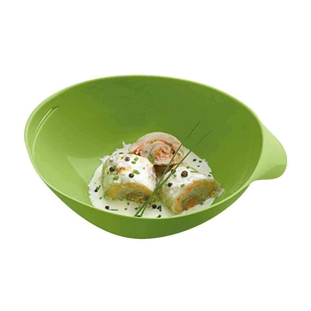 Vaporera de silicona para horno de microondas, hervidor de pescado, olla de comida, tazón de verduras, cesta, herramientas para cocinar y hornear: green
