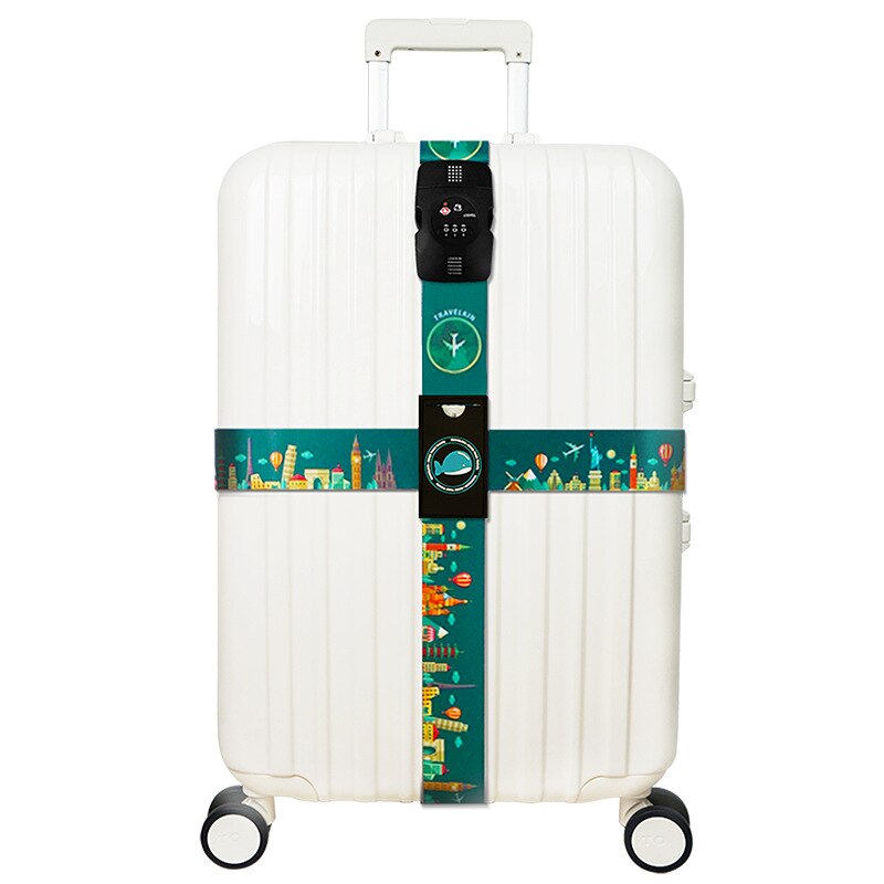 TSA Luggage Strap - 230cm - Geometric Pattern - Combination Lock Security Belt