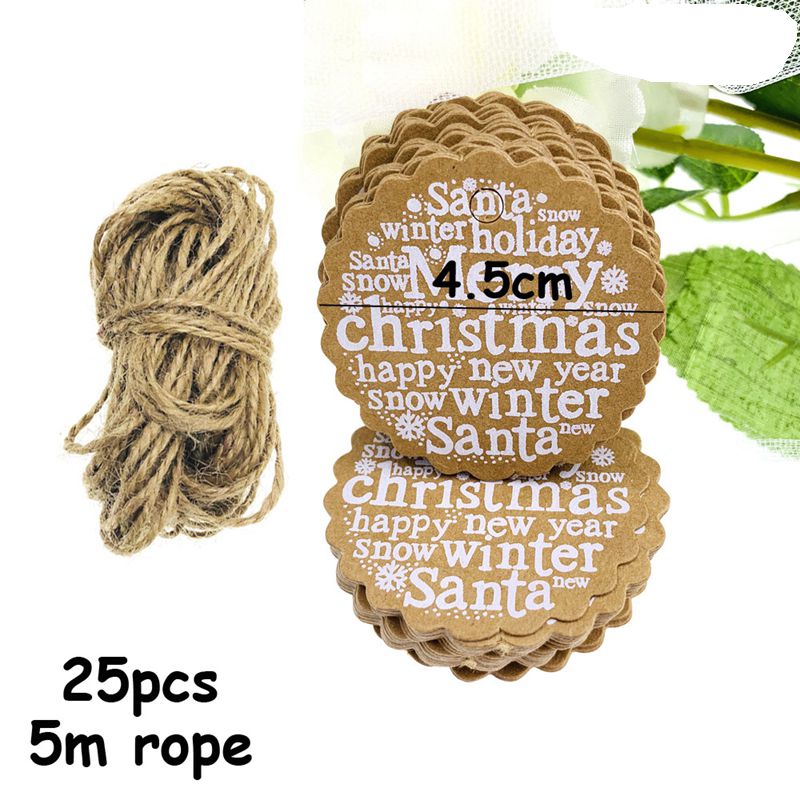 25 stück weihnachtsanhänger aus kraftpapier mit weihnachtsmotiven, weihnachtsbaum und elch, diy-anhänger, weihnachtsfeier-gastgeschenke: Pa225