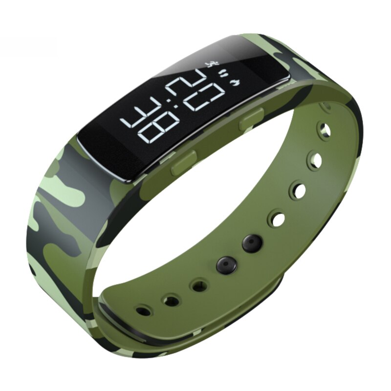 2020New Smart Horloge Mannen Wekker Sport Waterdichte Smart Armband Mannen Chronograaf Passometer Sleep Tracker Kinderen Armband: Camouflage Green