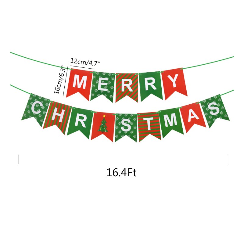 Buon natale zigolo striscione girandola di carta fan babbo natale pupazzo di neve alci spirale appesa ghirlanda festa di capodanno decorazione fai da te: B05