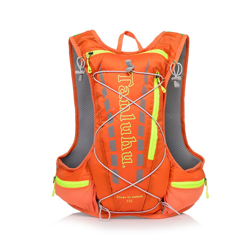 Cross Border Off-road Run Backpack Men And Women Ultra-Light Marathon Water Bag Vest Outdoor Sports Running 10L: Orange