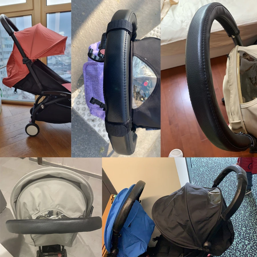 Accessoires de poussette pour bébé, housse pour accoudoirs en cuir PU avec fermeture éclair, étui de protection universel, housse pour poignée d'accoudoir de landau