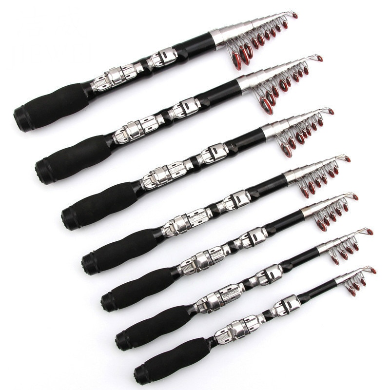 Telescopic Fishing Rod Super Hard Mini Fishing Rod 1m-2.1m FRP Ice Fishing Rod River Lake Fishing Equipment Practical Tool