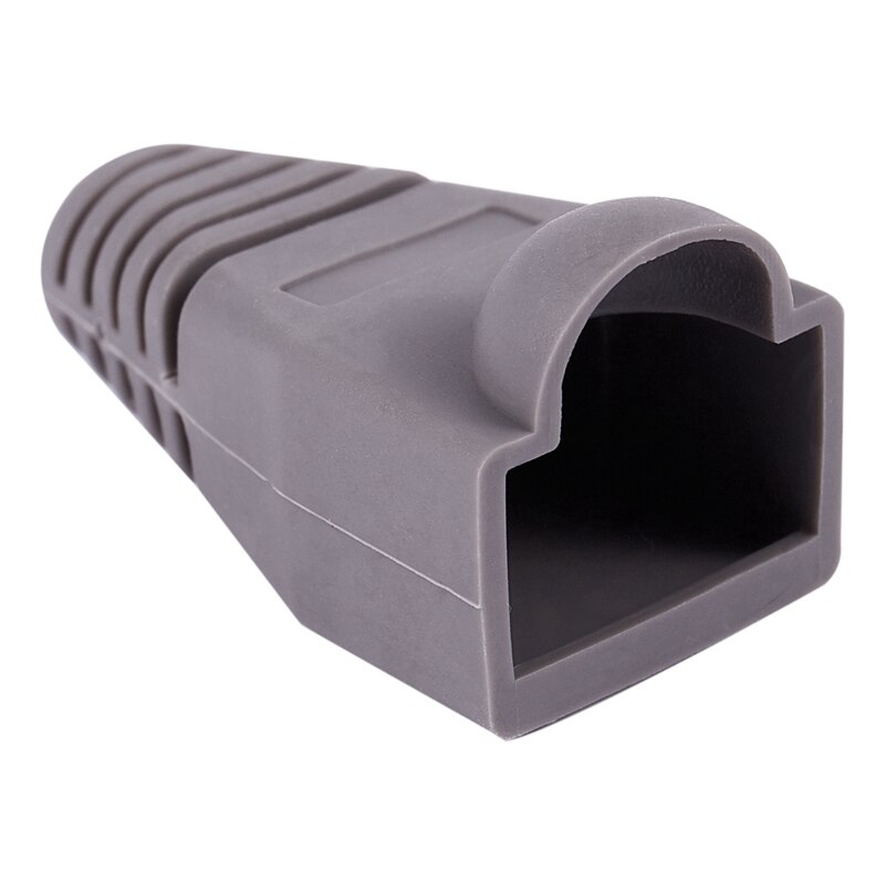 Ethernet Gray Rubber RJ45 Connector Boots Cover Case Protector 100 Pieces