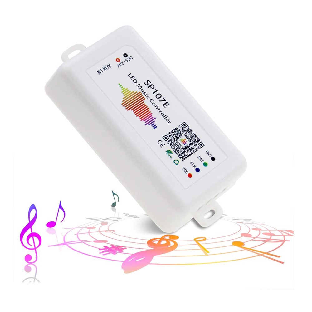 Ws2812b Controller Controlador Rgb Led Strip 12v5v Bluetooth Sp107e Sp110e Muziek Rf Pixel Colorido Com Controle Mini Adresseerbare