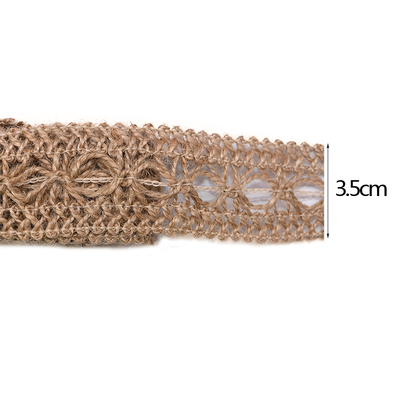2m naturliga jute säckväv band vintage ihåliga band bröllopsfestival dekoration gör-det-själv hantverk inslagning leveranser: B06