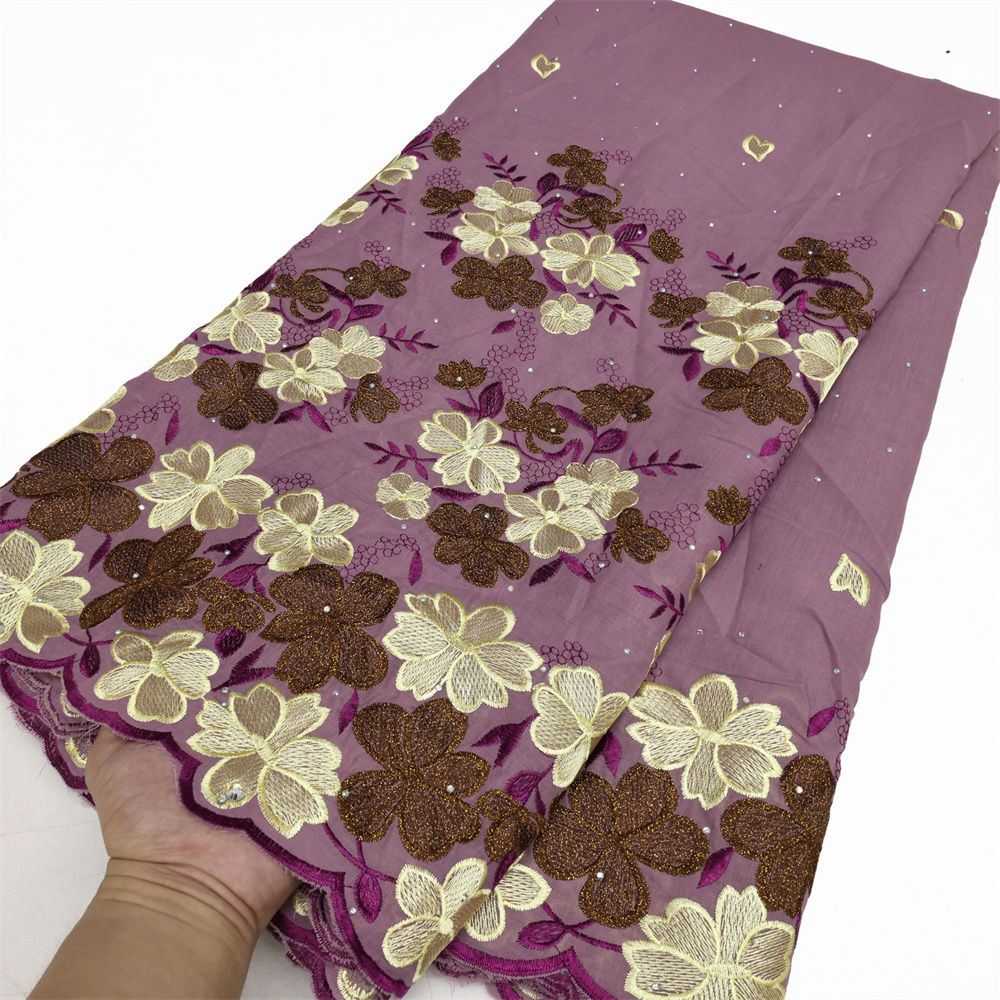 2025 Afrikaanse Nigeriaanse Tule Kant Stof Katoen Damast Guipure Formele Prom Party Gown Dress 5 Yards