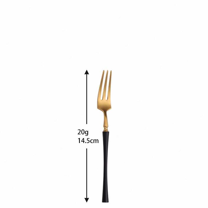 1 Pc Tea Fork Western Style Family Expenses Stainless Steel Small Fruit Fork Dessert Fork for Cake Snack Salad Fork Dinnerware: black gold