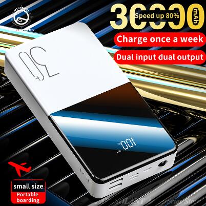 30000mAh Power Bank Portable External Battery Two-way Fast Charging Portable Powerbank Charger For iPhone Samsung Xiaomi