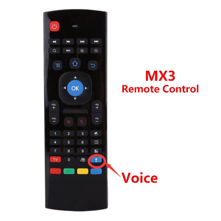 MX3 Wireless Keyboard Air Mouse Backlit Voice Remote Control 2.4G Wireless Keyboard Google Vcice Control LR Learning H96 X96 And: MX3 Voice 1PC