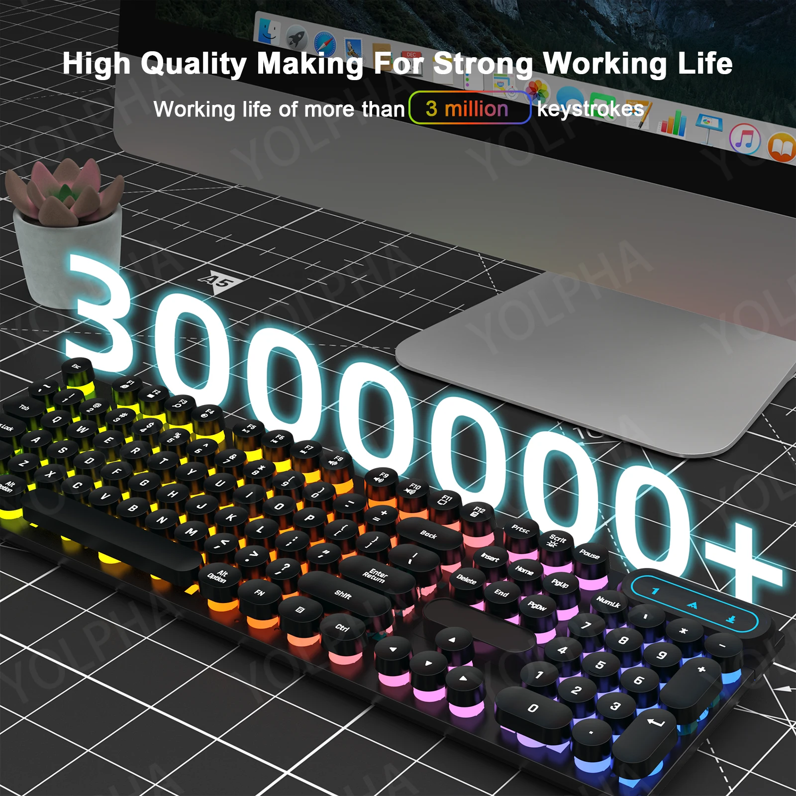104 toetsen Mechanisch gamingtoetsenbord USB Bedraad RGB-achtergrondverlichting Ademhalingslicht Ergonomisch toetsenbord voor pc Computer Laptop Gamers Kantoor