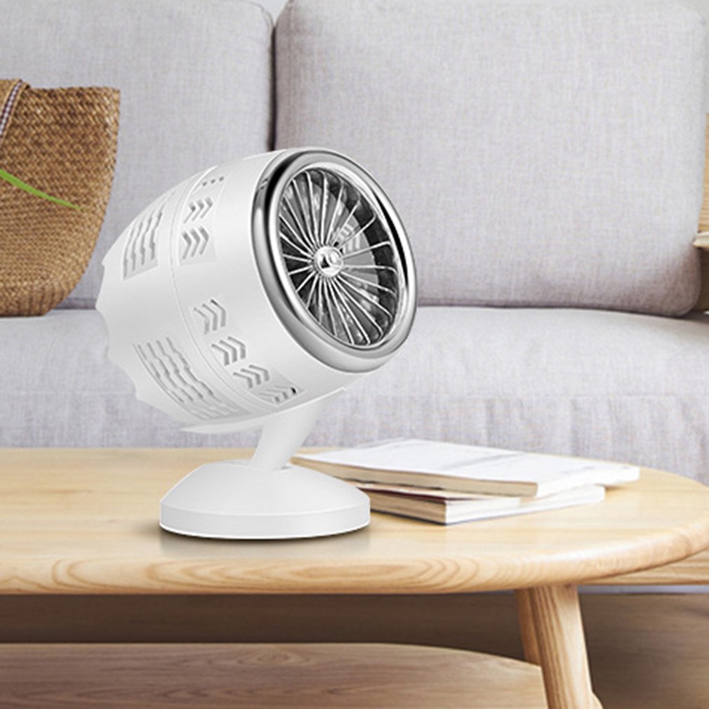 USB double leaf turbo mini fan cute mini fan 2-leaf fan cooling fan for office for home for car use: Light Grey