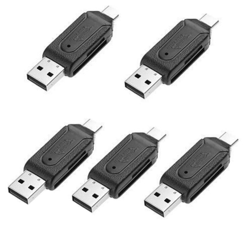 5PCS Mini OTG Card Reader Portable High Speed 480Mbps USB2.0 Type-C Memory Card Reader for SD TF Card for PC Table: Default Title