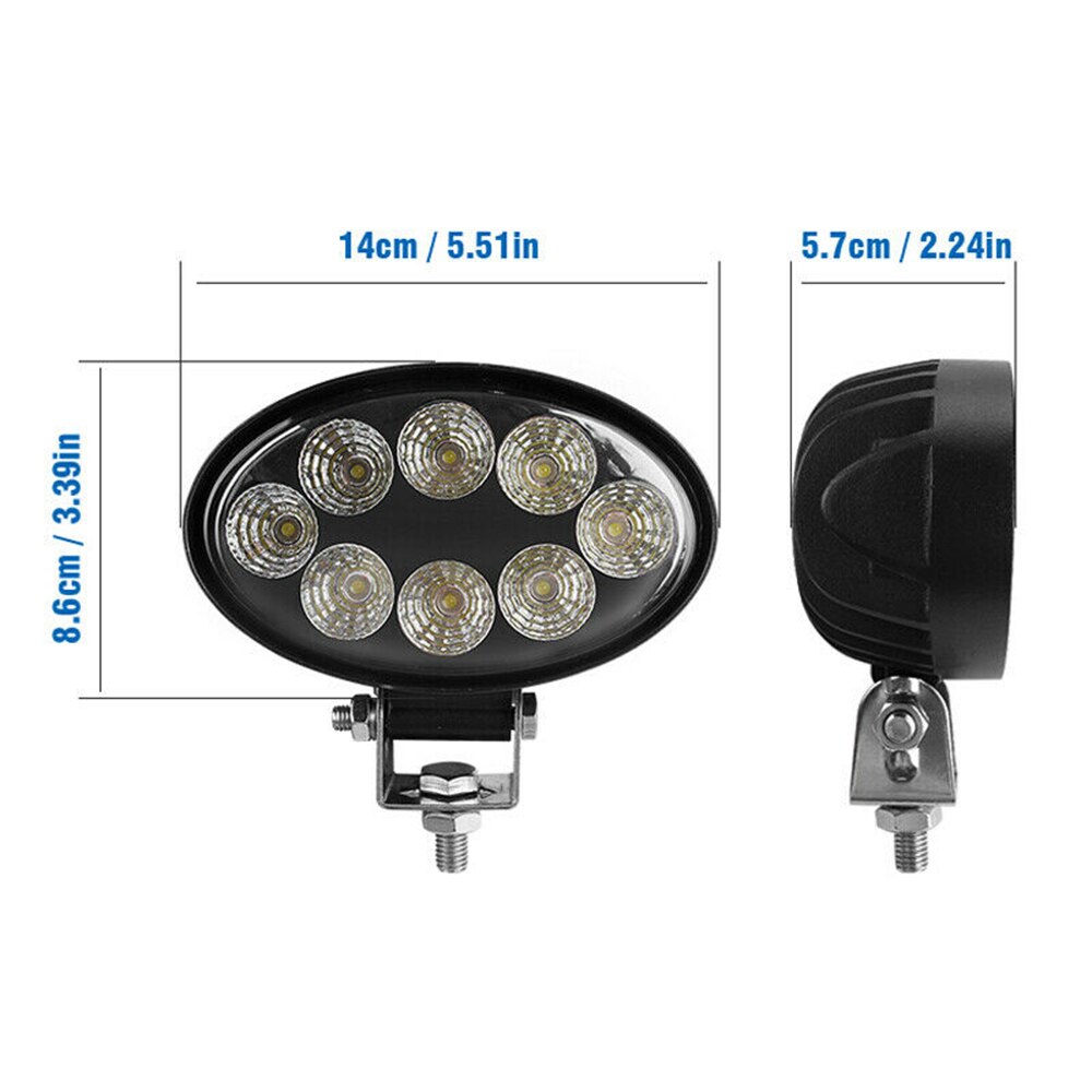 12v 24v 60w 6000k oval led arbetslampa dimljus strålkastare beam 5 tum vit  ip68 vattentät lastbil offroad traktor universal
