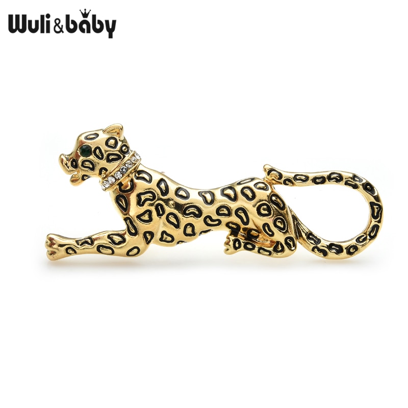 Wuli & bebê leopardo broches feminino clássico animal festa casual escritório broche pins presentes