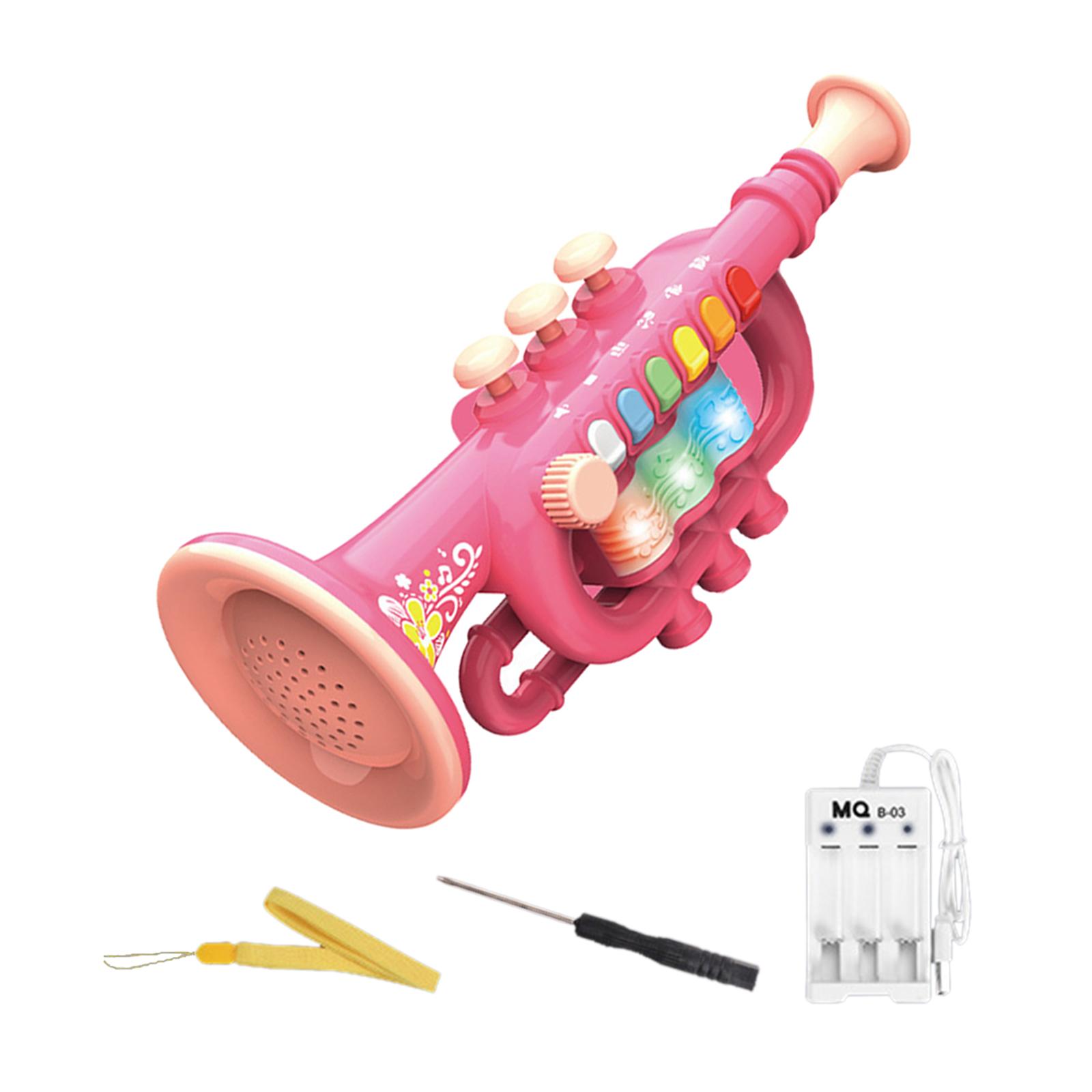 Instrument Speelgoed Usb Charge Kids Trompet Instrument Muzikaal Speelgoed Saxofoon Educatief Speelgoed Voor Verjaardag Peuter Beginners Kids: Trumpet Red