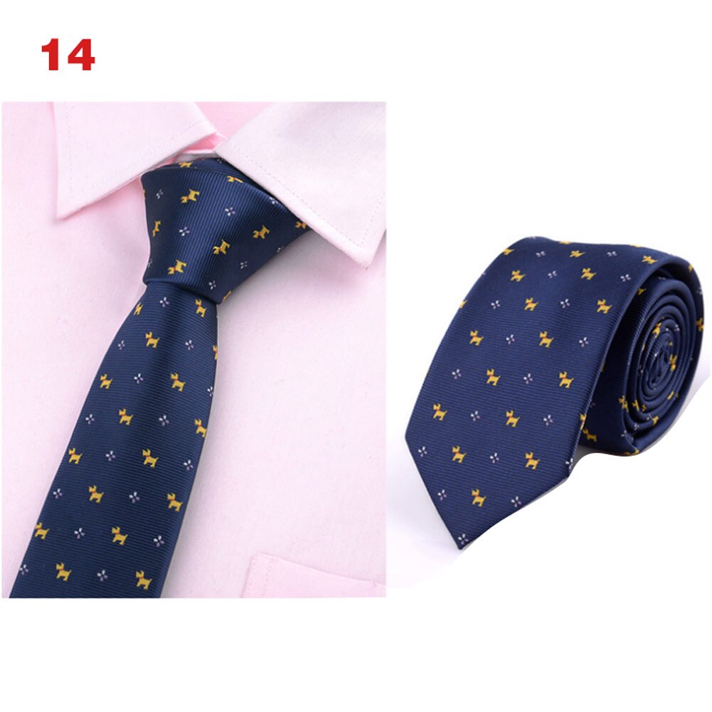 Men Classic 6cm Thin Neck Ties Printed Jacquard Woven Necktie Business Party Accessories NIN668: 14