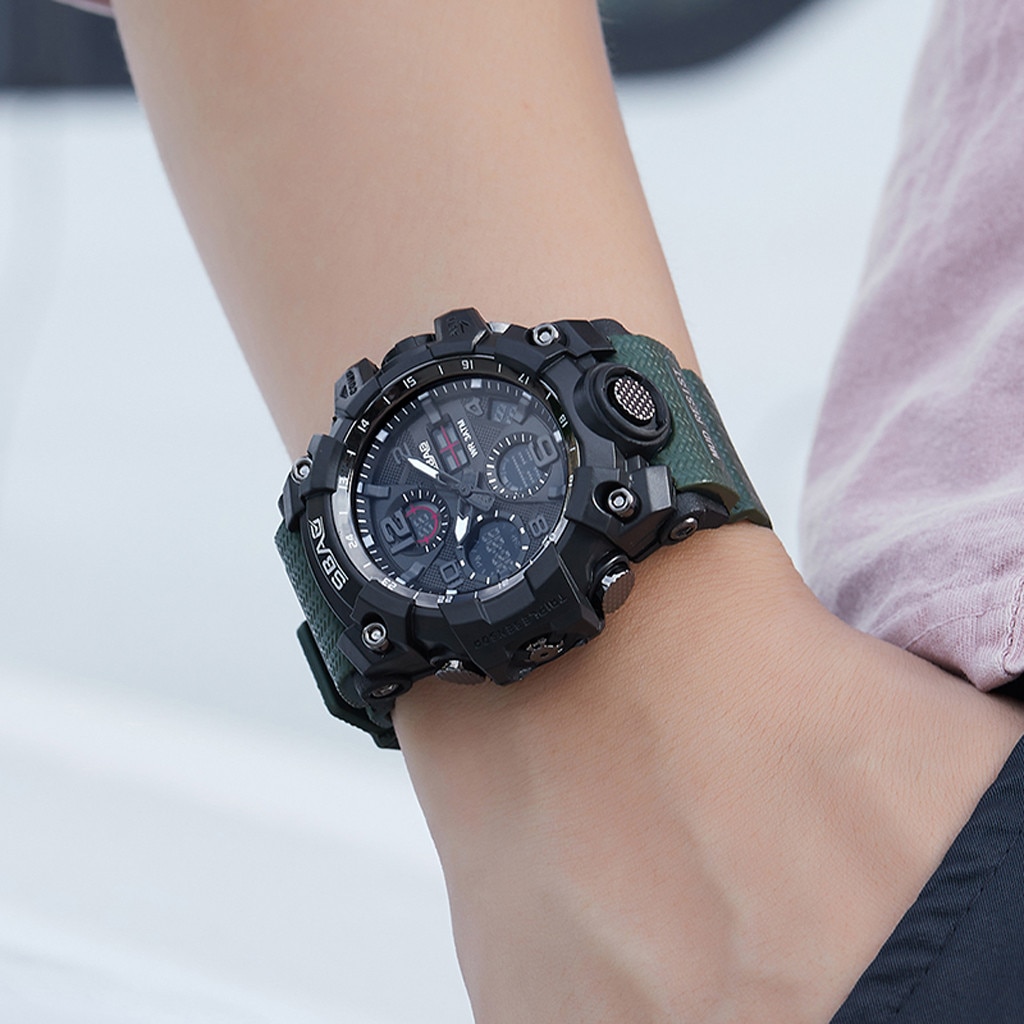 Sbao-relojes deportivos para hombre, pulsera electrónica Digital Led de cuarzo Tpu