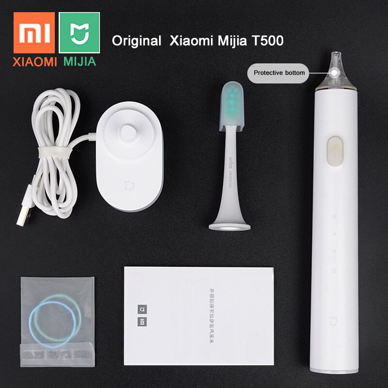 Oryginalny Xiaomi MIJIA T500 dźwiękowy elektryczna szczoteczka robić zębów bezprzewodowy USB akumulator szczoteczka robić zębów wybielanie inteligentny ultra dźwiękowy Szczotka