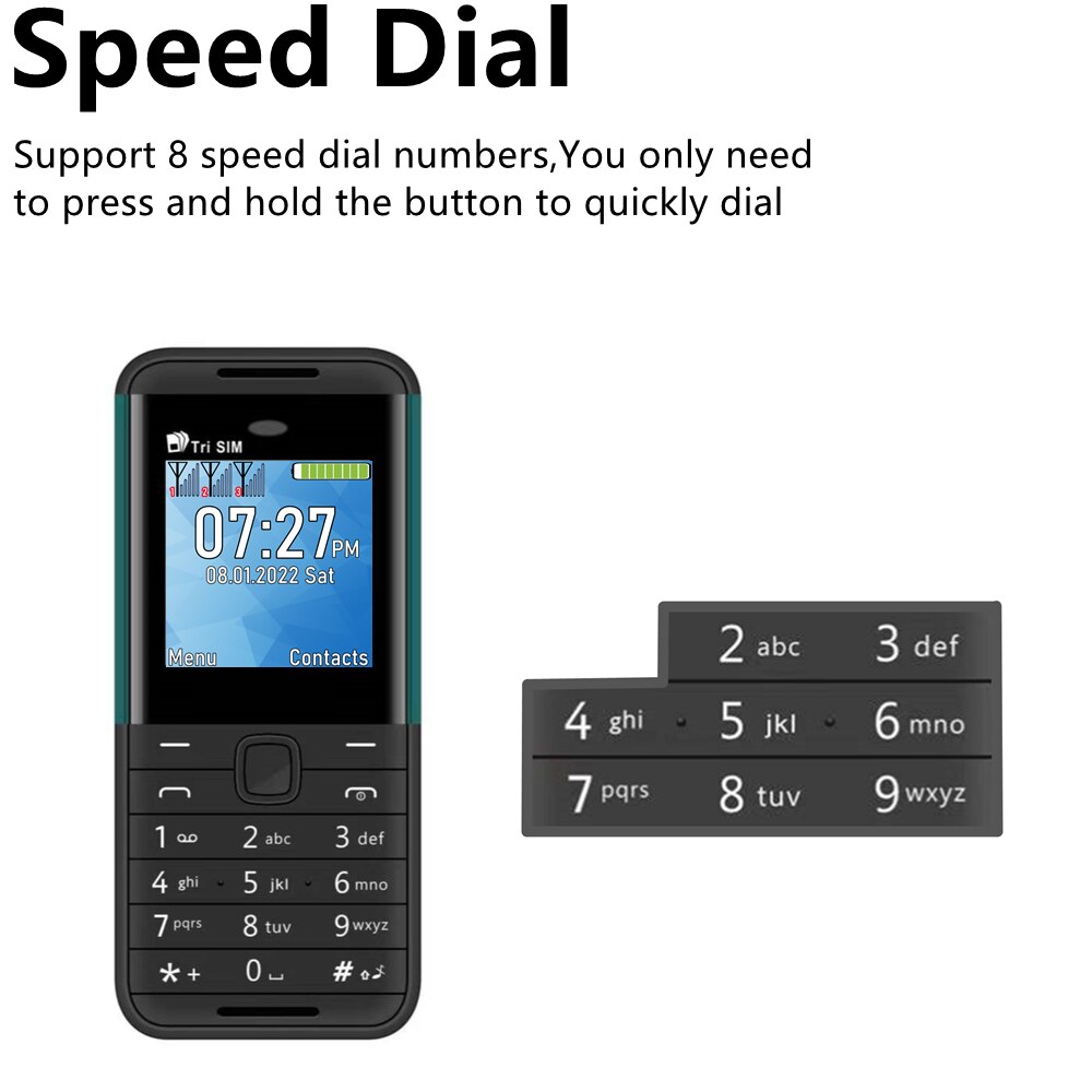 Servo  bm5310 3 sim-kort 3 standby mini-mobiltelefon automatisk opkaldsoptager bluetooth-opkald hurtigopkald magisk stemme 1.3 " mobiltelefon