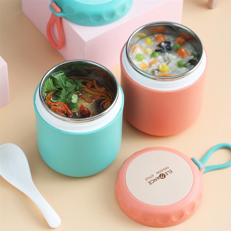 Stainless Steel Insulated Lunch Box Soup Holder Portable Food Container For Picnic School Office Hand-Held Soup Cup Thermos