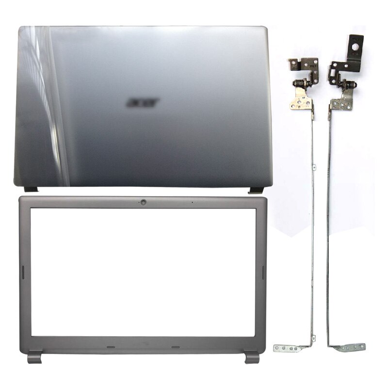 Coque arrière LCD pour ordinateur portable Acer Aspire V5-571 V5-531 V5-571G V5-531G, lunette avant, charnières, repose-paume, boîtier inférieur argenté