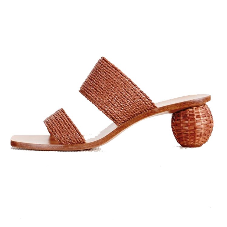 Komfortsko til kvinder stor størrelse med sandaler elastik jakkesæt kvindelige beige firkantede tå strappy hæle