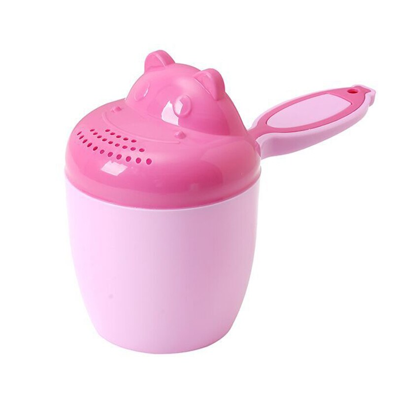 Barn badverktyg tecknad gris baby badmössor söt toddle schampo kopp barn bad bailer baby shower skedar tvätta hår kopp: Rosa kopp