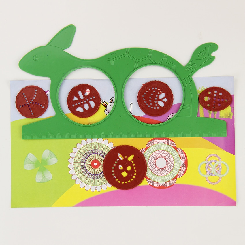 1 zestaw najnowszy spirograf magiczny żółw królik szkicownik dzieci prezent edukacyjne tablica robić pisania linijka studenci artykuły biurowe