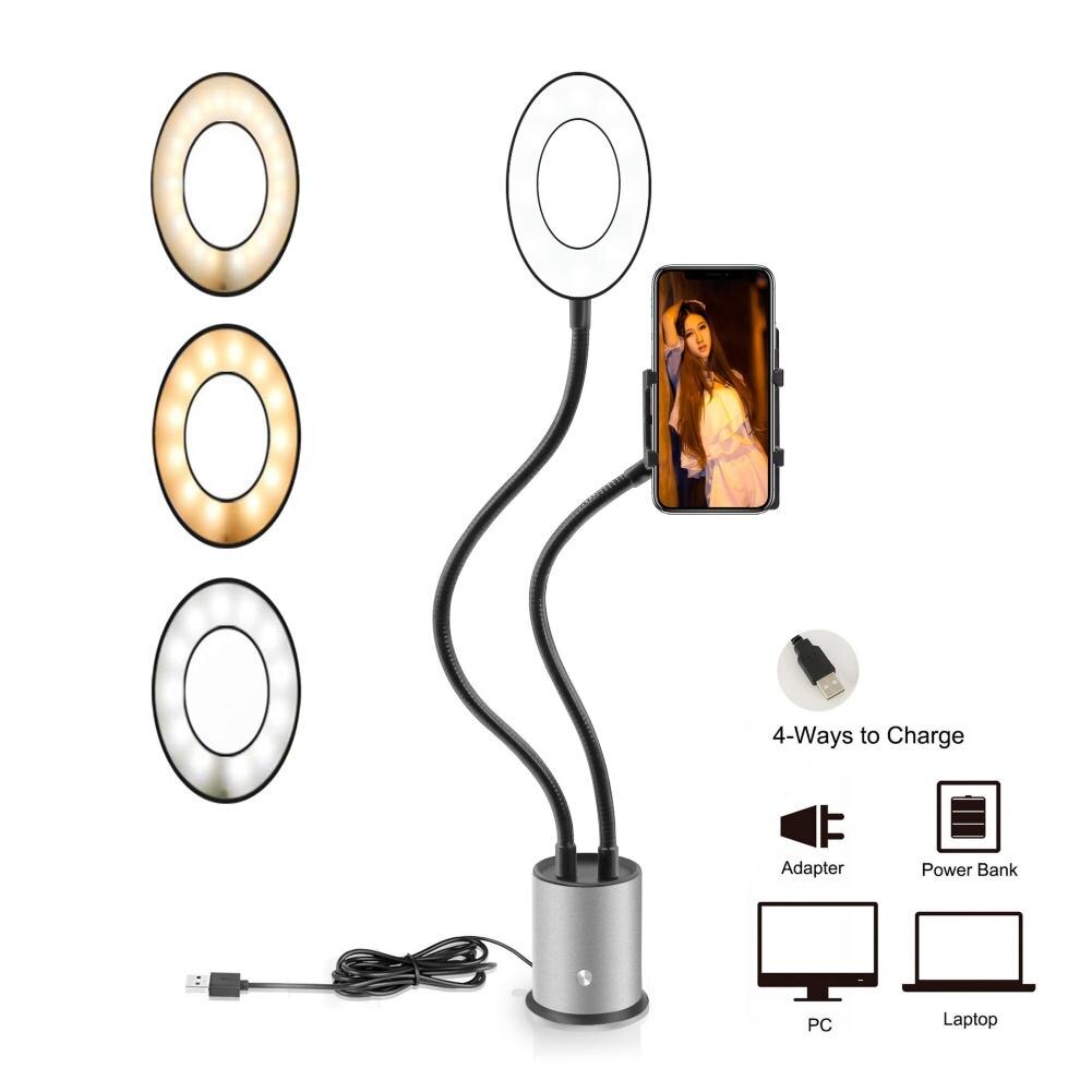 Caméra LED téléphone remplir lumière anneau lampe pour Selfie en direct vidéo Studio photographie